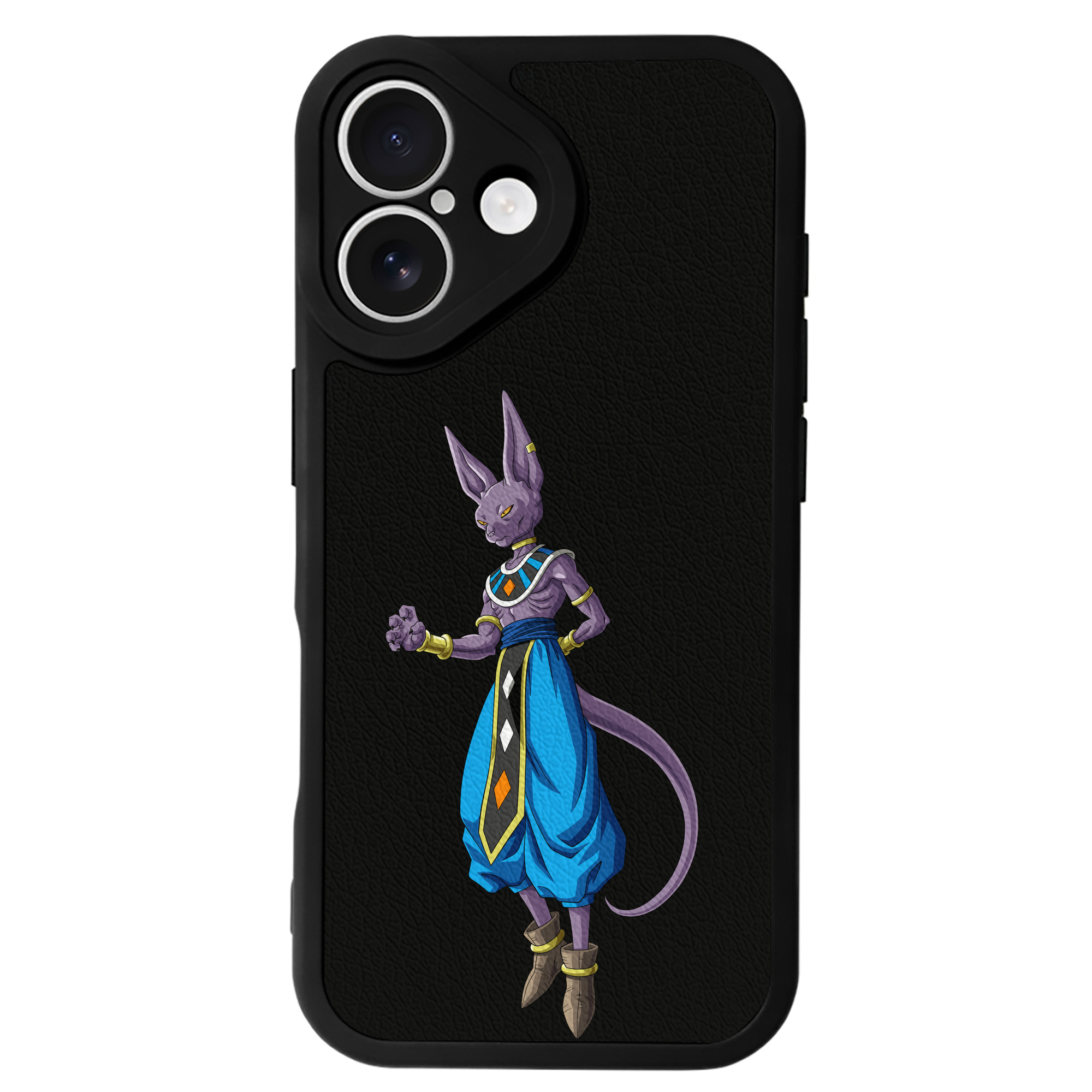 （画像用） ドラゴンボール ビルス 破壊神ビルス DRAGON BALL Beerus Birusu 【iPhone 16シリーズ対応】シリコンスマホケース（レザー調） 材質：シリコン